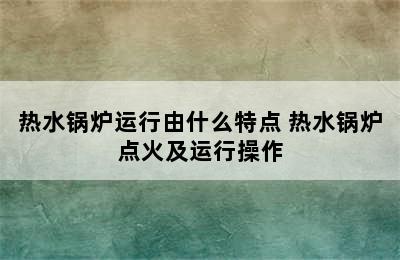 热水锅炉运行由什么特点 热水锅炉点火及运行操作